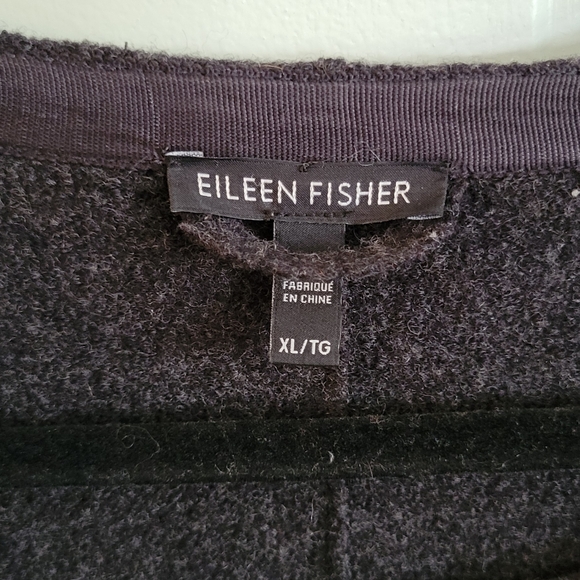 Eileen Fisher Grey Wool Blend Long Cardigan - Picture 2 of 3